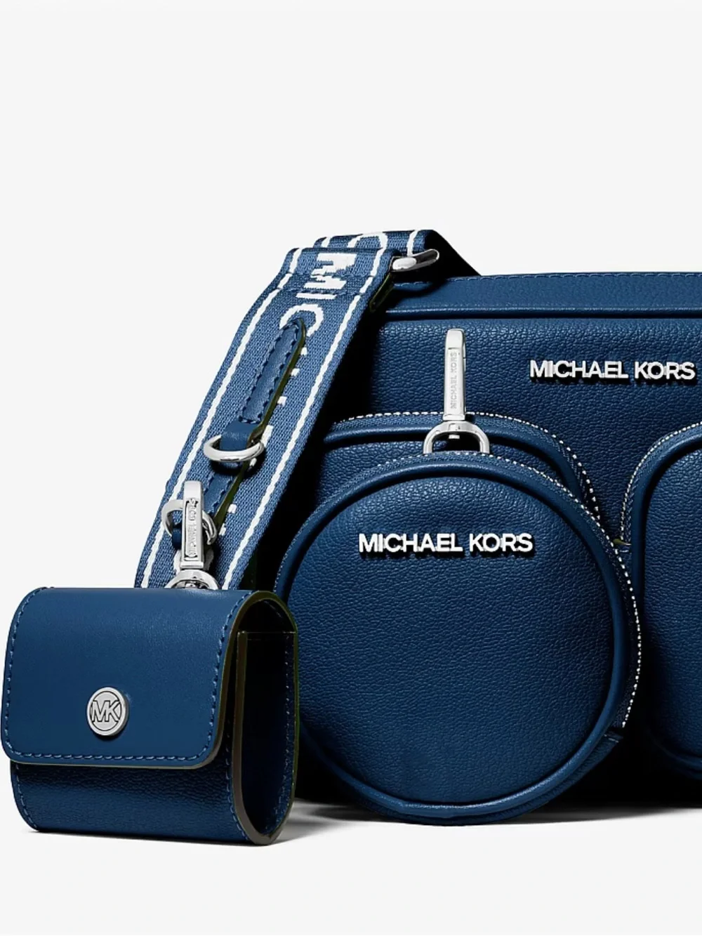 Michael Kors Jet Set Leather Md Pocket Xbody Crossbody Case Apple Airpods Pro®